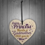 Will You Be My Godmother Plaque Godmother Wood Heart Request