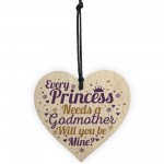Will You Be My Godmother Plaque Godmother Wood Heart Request