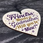 Will You Be My Godmother Plaque Godmother Wood Heart Request