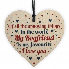Funny Rude BOYFRIEND Gift Valentines Anniversary Wood Heart Sign