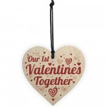 First Valentines Gift For Boyfriend Girlfriend Wooden Heart
