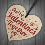 First Valentines Gift For Boyfriend Girlfriend Wooden Heart