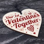 First Valentines Gift For Boyfriend Girlfriend Wooden Heart