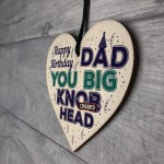 Funny RUDE DAD Gift From Son Daughter Wooden Heart Birthday Gift