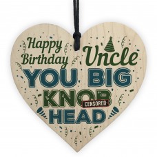Funny Rude Uncle Gift Wooden Heart Plaque Novelty Birthday Gift 