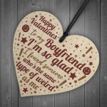 Novelty Valentines Gift For Boyfriend Gift For Him Wooden Heart 