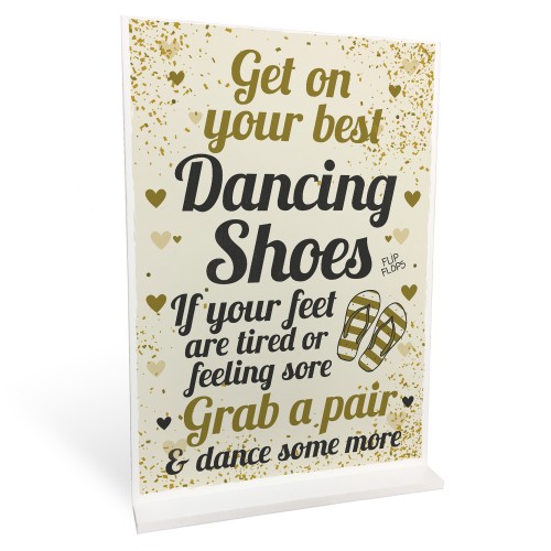 FLIP FLOP BASKET Wedding Sign Dancing Shoes Standing Plaque