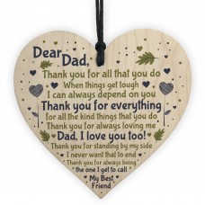 Dad Daddy Gift From Son Daughter Wooden Heart Sign Birthday Gift