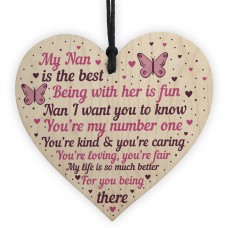 Special Gift For Nan Wood Heart Nan Birthday Card Gift For Her