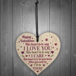 Valentines Day Gift For Him Her Wooden Heart Gift For Boyfriend 