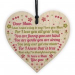 Mum Gifts Wood Heart Mum Birthday Card Mother Daughter Gifts