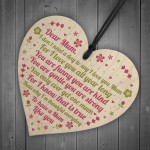 Mum Gifts Wood Heart Mum Birthday Card Mother Daughter Gifts