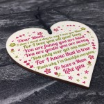 Mum Gifts Wood Heart Mum Birthday Card Mother Daughter Gifts