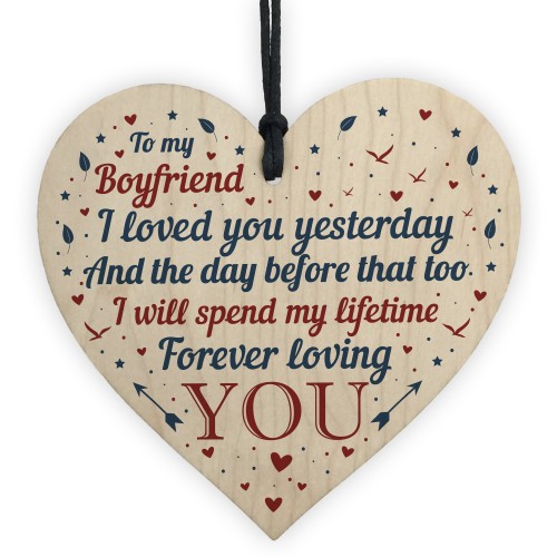 Novelty Valentines Gifts For Boyfriend Gifts For Him Wood Heart 