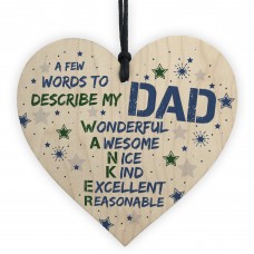 Funny Rude Wooden Heart Gift For DAD Daddy Birthday Fathers Day