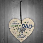 Funny Rude Wooden Heart Gift For DAD Daddy Birthday Fathers Day