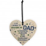 Funny Rude Wooden Heart Gift For DAD Daddy Birthday Fathers Day