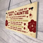 Auntie 40th 50th 60th Birthday Card Gift Plaque Mothers Day Gift