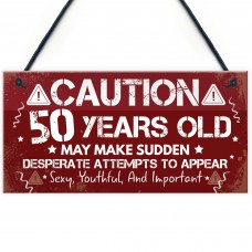 FUNNY 50th Birthday Gift For Mum Dad Nan Grandad 50th Decoration