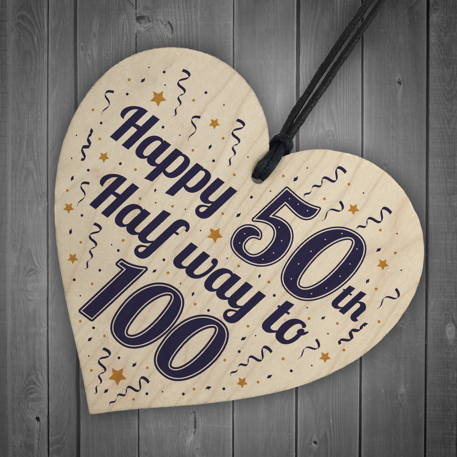 Funny Hot Flushes Wooden Decorative Heart 50th Birthday Gift Plaque w13