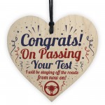 Passed Driving Test New Driver Funny Gift Wooden Heart Plaque
