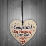 Passed Driving Test New Driver Funny Gift Wooden Heart Plaque