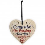 Passed Driving Test New Driver Funny Gift Wooden Heart Plaque