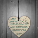 Godfather Asking Gift Wooden Heart Thank You Christening Gift