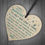 Godfather Asking Gift Wooden Heart Thank You Christening Gift