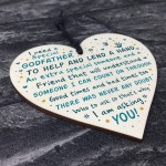 Godfather Asking Gift Wooden Heart Thank You Christening Gift