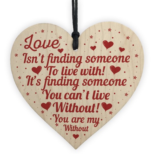 Valentines Anniversary Gift Wooden Heart Relationship Gift