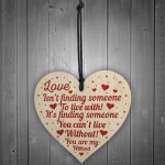 Valentines Anniversary Gift Wooden Heart Relationship Gift