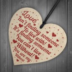 Valentines Anniversary Gift Wooden Heart Relationship Gift