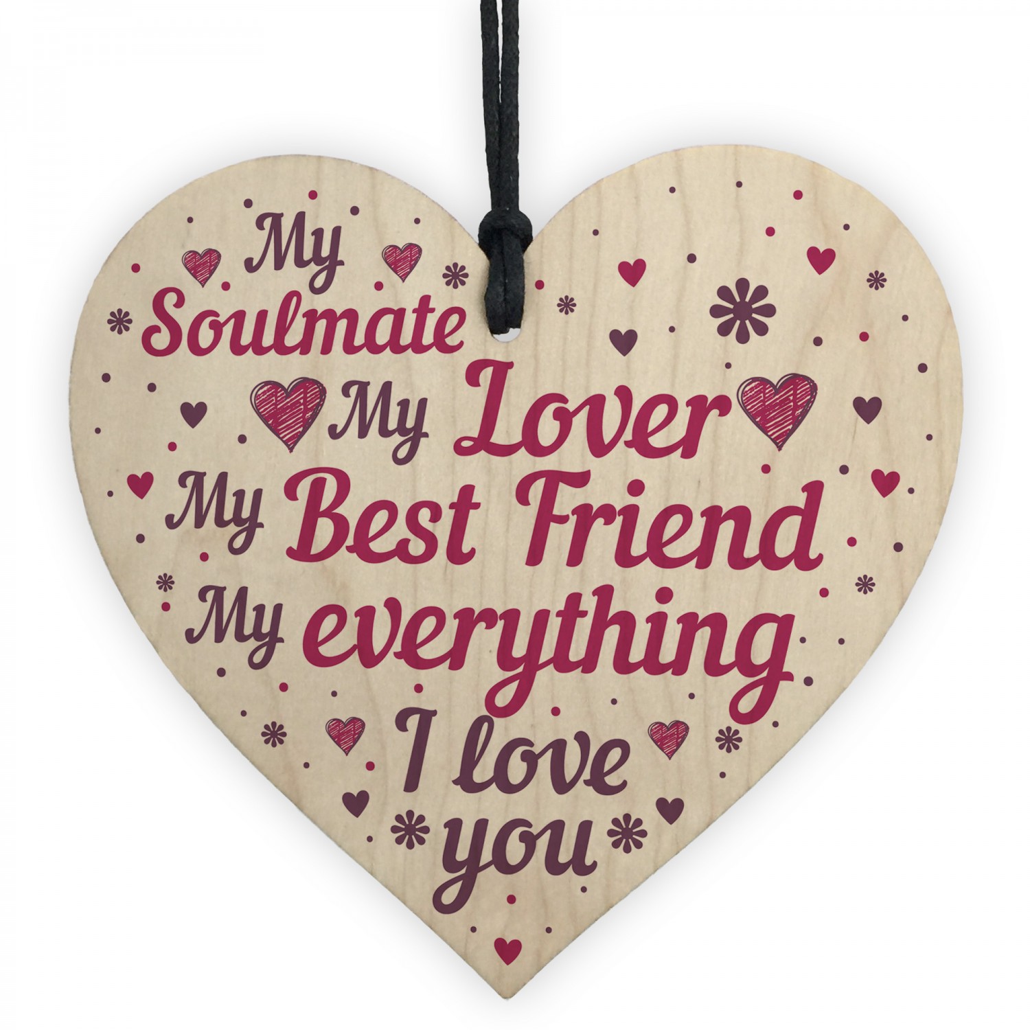 Soulmate Gifts Wood Heart Plaque Gift For Boyfriend Girlfriend