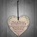 Will You Be My Maid Of Honour Wooden Heart Plaque Wedding Gifts 