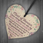 Will You Be My Maid Of Honour Wooden Heart Plaque Wedding Gifts 