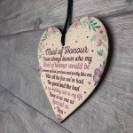 Will You Be My Maid Of Honour Wooden Heart Plaque Wedding Gifts 