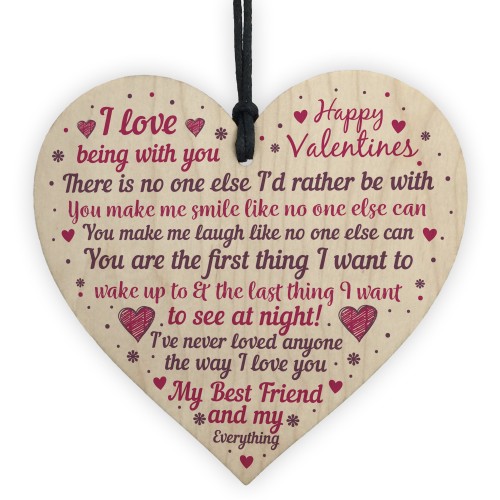 Handmade Wood Heart Valentines Gift For Boyfriend Girlfriend