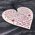Handmade Wood Heart Valentines Gift For Boyfriend Girlfriend