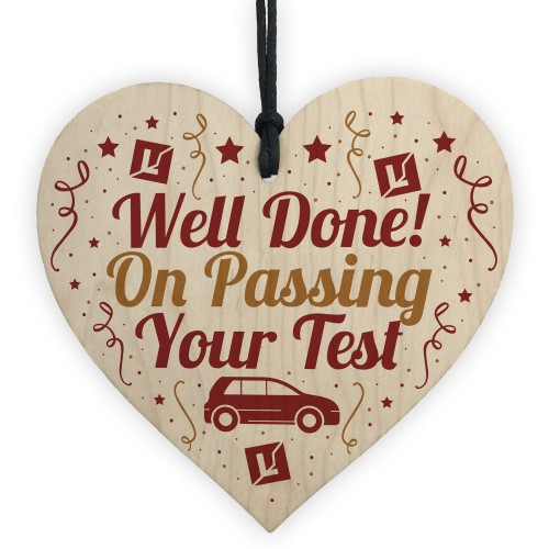 Passed Driving Test Learner New Driver Gift Wooden Heart Plaque