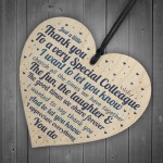 Special Colleague Thank You Wood Heart Plaque Leaving Job Gift