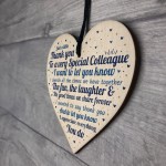 Special Colleague Thank You Wood Heart Plaque Leaving Job Gift