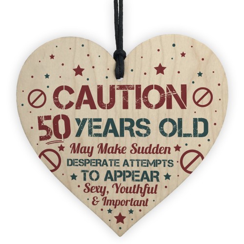 50 Birthday Decorations Heart Funny 50th Birthday Present Gift