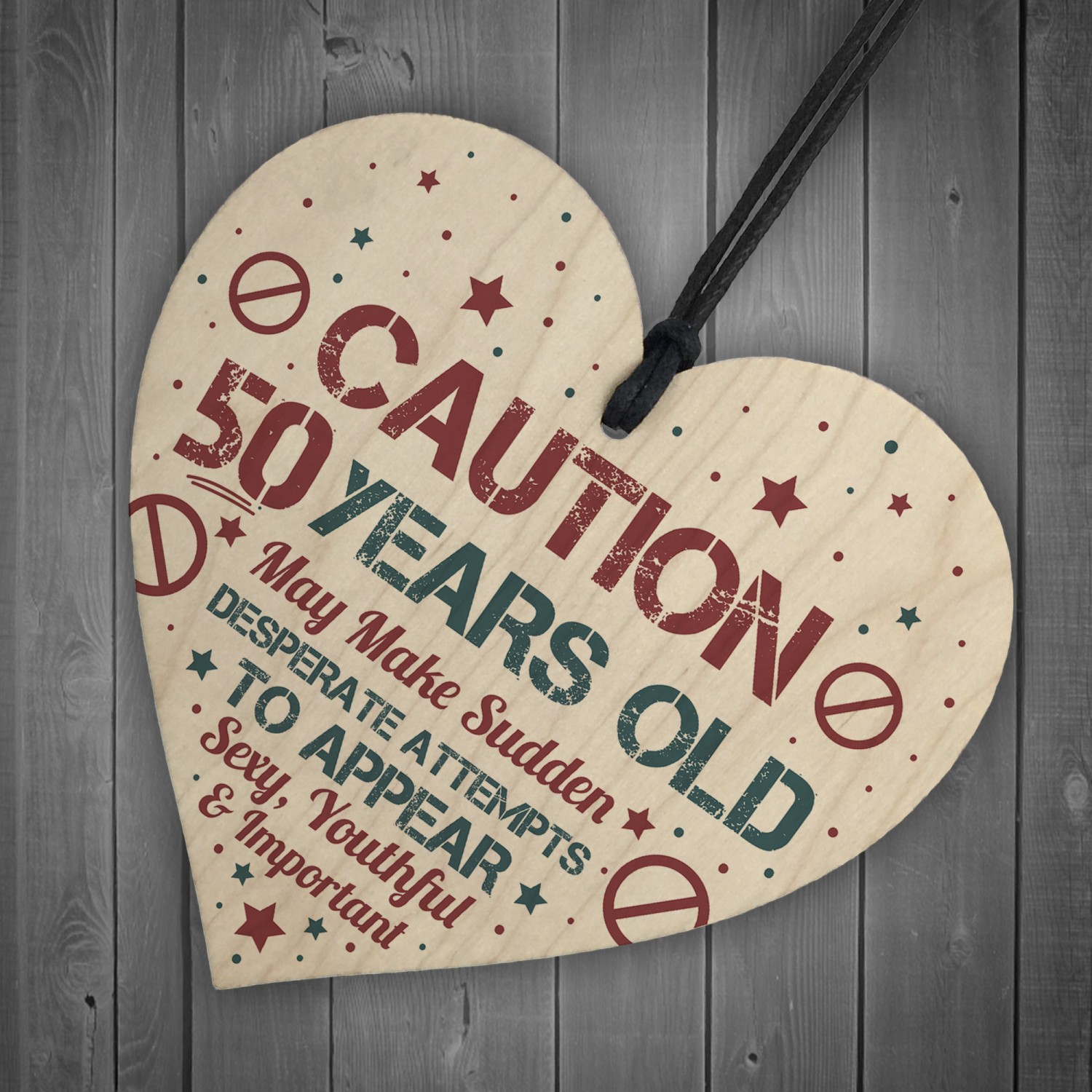 50 Birthday Decorations Heart Funny 50th Birthday Present Gift