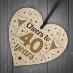 40th Birthday Gifts For Women / Men Heart 40th Birthday Cards 