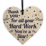 Colleague THANK YOU Gifts Wooden Heart Plaque Employee Teacher 