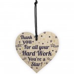 Colleague THANK YOU Gifts Wooden Heart Plaque Employee Teacher 