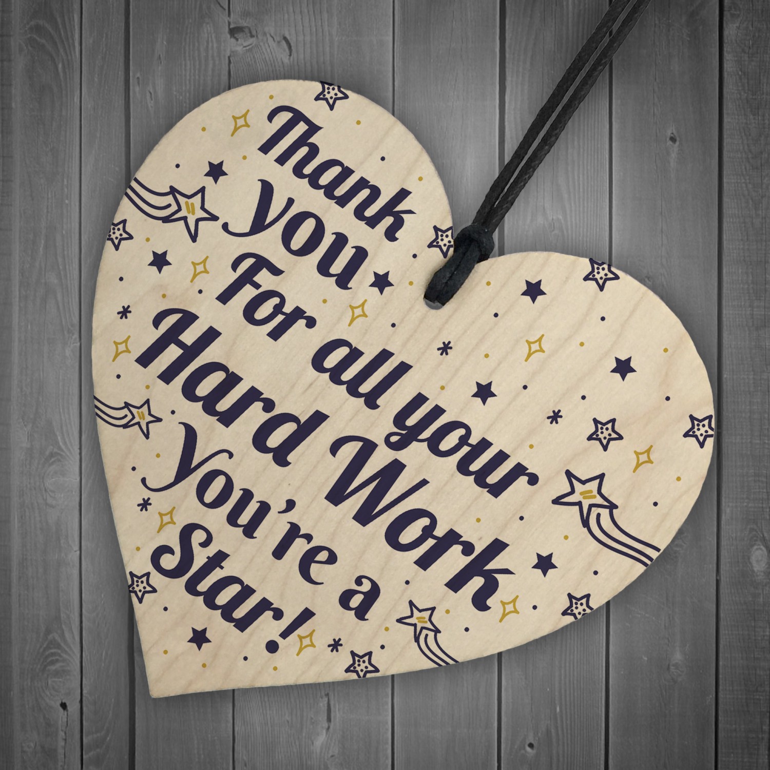 Colleague THANK YOU Gifts Wooden Heart Plaque Employee Teacher