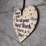 Colleague THANK YOU Gifts Wooden Heart Plaque Employee Teacher 