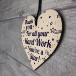 Colleague THANK YOU Gifts Wooden Heart Plaque Employee Teacher 